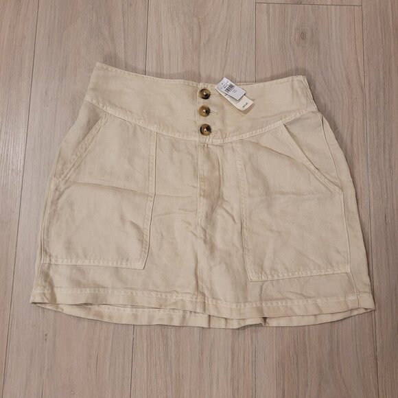 NWT AERIE | Linen Blend Button Skirt | Sz. M - Picture 1 of 5